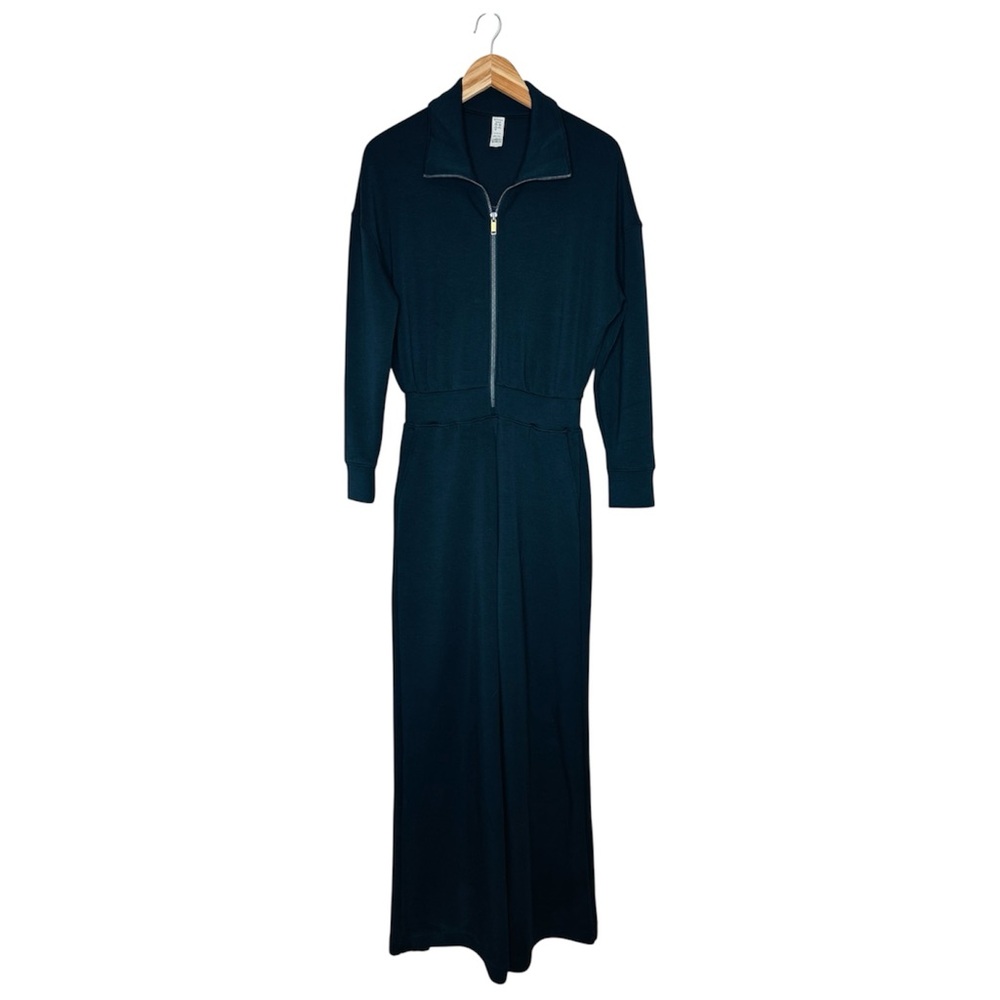 Spanx AirEssentials Wide Leg Jumpsuit Size Small Long Sleeve Black - Picture 2 of 11